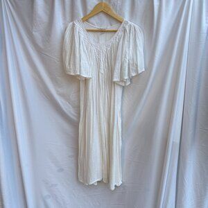 White Prairie Dress | Romantic Boho Cotton Gauze | Vintage Sabrina